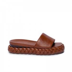 Bernardo Charleston Braided Schuifsandalen Dames Chocola | PSN365DB