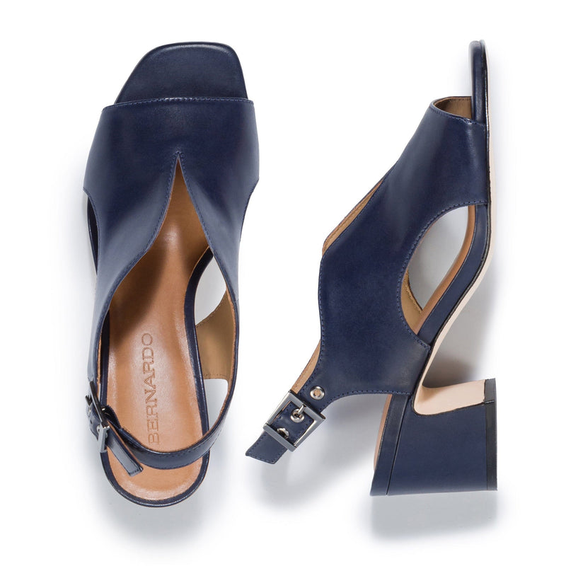 Bernardo Bedford Mid Hakken Sandalen Dames Donkerdonkerblauw | MKV1439JB