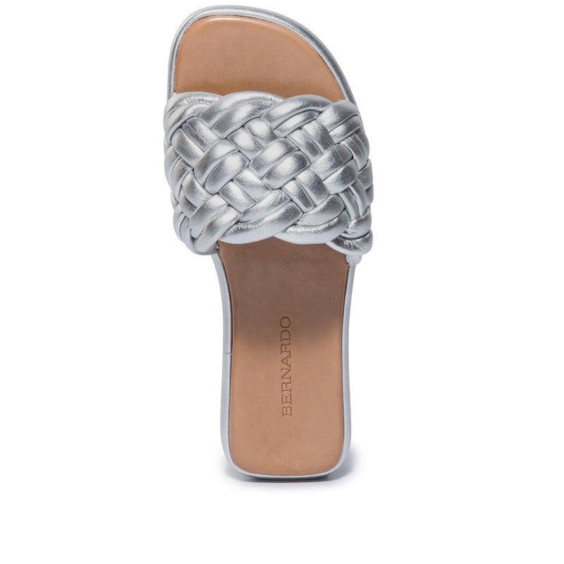 Bernardo Troy Woven Schuifsandalen Dames Zilver | YLD4310CY